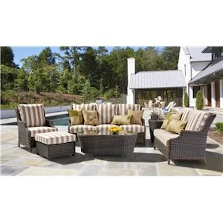 Outdoor Chestnut Wicker Conversation Set